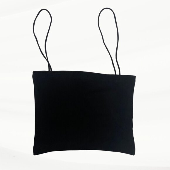 Lot of 2 Zara Ribbed Spaghetti Strap Black & Blue Tube Tops, Women's Size Small - Picture 7 of 12